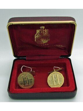 Royal Canadian Mint Cufflinks Gold Tone Canada Men's Jewelry Gift Coin Collector